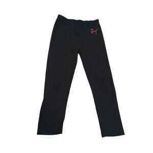 Betsey Johnson Legging Black Pink Logo Elastic Waist Stretch Pant Little Girls 5